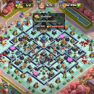 TH13 ALL MAX | RENAME 500GMS | 1931 GEMS | HEROES 75 75 50 50 25 | SCENERY & SKINS | MORE MAGIC ITEMS & EQUIPMENT - Image 1