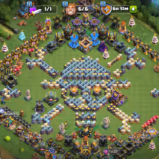 🔥 Xp-243 🔥 || Th18 || High Quality Equipment || Heroes 97-100-62-66-42-7 || High Builder Base || 6 Builders  - Image 1