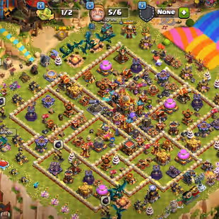 44404 GEMS 🌈 TH16 MAX  🐝 XP 260 I WAR ARENA SCENERY | TH16 FULLY MAXED| TH 16 MAX - Image 1