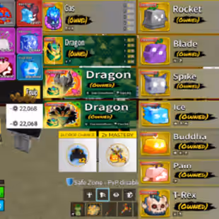 ACCOUNT LVL: 1677 BLOXFRUIT ACCOUNT l NO EMAIL NO BONA TOTAL ROBUX SPENT ON ACCOUNT : 22K+ CLEAN ACCOUNT, PERMS: DRAGON - Image 1