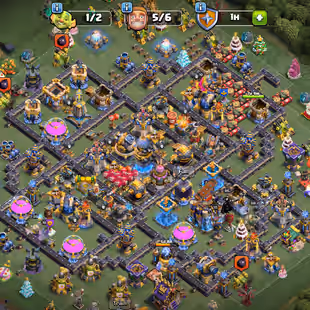 🔥TH 18 ALMOST MAX🔥12 EPIC EQUIPMENT MAX-XP 256-[60 PERCENT DISCOUNT SHOP-TROPS NEAR MAX-NC 500-WAR STARS 5078-BEST - Image 1