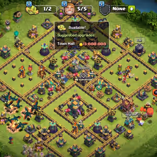 TH14  Max | Level 173 | BK 85 | AQ 85 | GW 60 | RC 30 | MP 60 | Gems 1436 | INSTANT DELIVERY - Image 1