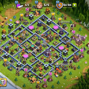 🔥1843 MEDALS!XP 154!TH 15🔥HERO:62-61-40-39-19!NC FREE!DARK WALLS!GOOD TROOPS AND DEFANCE! INSTANT DELIVERY  - Image 1