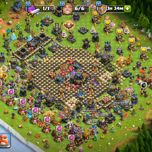 🔥Xp-248🔥 || Th17 Almost Max || 1.9k Cwl Medals || Heroes 100-100-83-75-50 || High Equipment || 6 Builders - Image 1