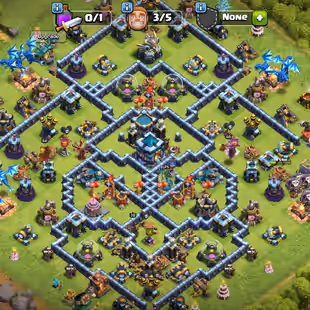 🔥TH-13 NEARLY MAX 💎 CHAMPION MAX | 500 LEAGUE MEDALS | 3500 RM | 8 EPIC EQUIPMENT | INSTANT DELIVERY - Image 1
