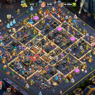TH17 Near Max | XP 261 || Heroes 100-100-86-75-50 || 4706 War Stars || High Level Equipments || Stacked Items || Instant - Image 1