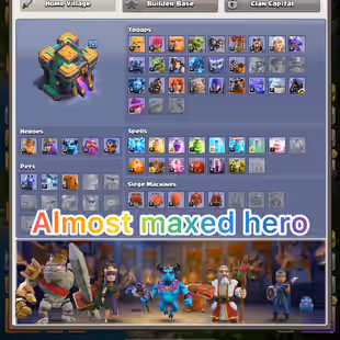  🎯ALMOSTMAXED TH14  WALL MAX 👹| ALMOST MAX  DEFENCES | TITAN TOUCHED ||MANY EQUIPMENTS | BH 10 | INSTANT DELIVERY - Image 1