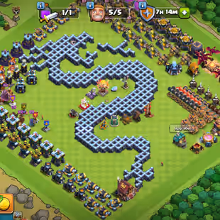 Gems 11200 - Th13 max nothing left - 9 epic equipment - cwl medel 897 - Clash A- rama scenery 3x hero skin - NC 500 - Image 1
