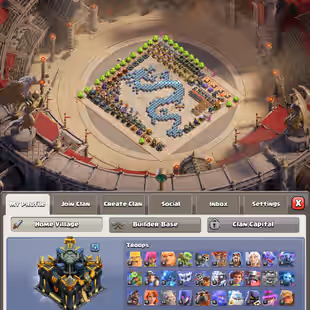 TOWN HALL 17 XP 165 HIGH LEVEL DEFENSE WITH EXCLUSIVE SCENERY HIGH LEVEL EPIC EQUIPMENT  - Image 1