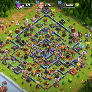 🔥6.5K GEMS!1056 STARRY ORIS!470 CWL MEDALS🔥XP 245!TH-18!HERO:74-92-62-49-31!NC YES! GREAT DEFANCE! STRONG TROOPS - Image 1