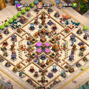 Th 16 || Wall Defence Max || Egypt Scenery || 6 Builder Unlock || Name Change Free || Good Hero Skin - Image 1