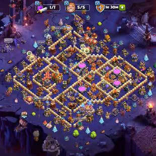 TH16 NEAR MAX COSMIC SCENERY 500 GEMS CHANGE NAME MAX ELECTRO BOOTS AND  ROCKET SPEAR ALMOST MAX MAIN DEFENSE - Image 1