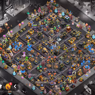 TH18 DARK DAYS SCENERYAZ ROYAL CHAMP 5 MAX EPIC 25 MAX ALL EQUIPMENT WITH DECORATION CHRISTMAS TREES AND HALLOWEN CAKES - Image 1