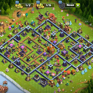 TH16:-HER:-64-76-46-42-26-4:-BLUE-GOLDEN WALS:-HIGH EQUIPMENT-FULLY STRUK MAGICITMS:-4X HERO SKIN:-ALL SIEGE-PET AVAILAB - Image 1