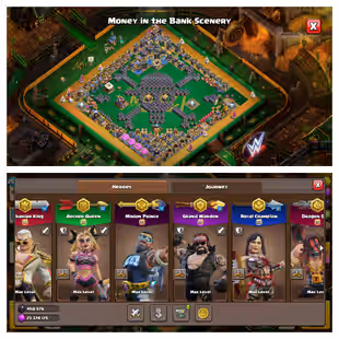 [EE176] 🌟MONEY IN THE BANK FULL SET🔥 [TH18 MAX] 6 HERO/PROFILE/DEF MAX || 13 EPIC MAX || 5.5K WAR STARS || SHOP DISCT - Image 1