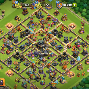 TH 17 4 HERO MAX || HEROES 100-100-67-75-50-13 || 2188 WAR STARS | HIGH EPIC EQUIPMENT | 8 HERO SKIN - Image 1