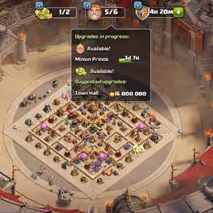🔥TH16 MAX XP206🔥 | 5 HERO MAX | AWESOME QUEST SCENERY | BOOT ROCKET MAX G.G26 | 14 HERO SKIN | INSTANT DELIVERY - Image 1