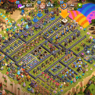 GEM-29000 ! TH18 MAX BASE ! WAR ARENA SCENERY ! SHOP DISCOUNT 70 PERCENT ! NC FREE PAID STATUS !BOTH SIDE 99 PERCENT MAX - Image 1