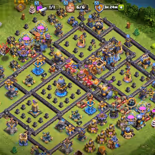 Th18 Near Max || XP 251 || Heroes 110-110-91-85-55-25 || 2572 War Stars || Good Epic Equipments || Builder Base Max  - Image 1