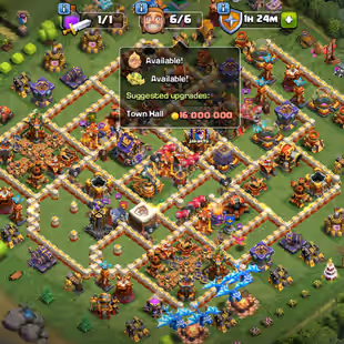 LEAGUE SKINS ! TH16 MAX FULL ! FREE NC ! ALL HELPER MAX ! XP-206 PAID STATUS ! 15X SKIN HERO ! SB/MAX FB/MAX RS/MAX ALL - Image 1
