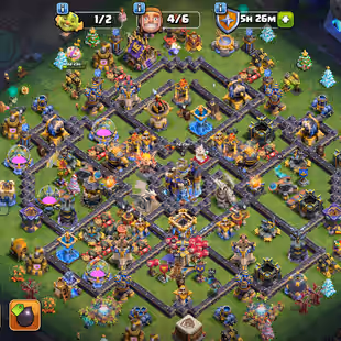 🔥91000 GEMS🔥LEAGUE SKINS SET-RARE TH 18 NEAR MAX-XP 233-ALL HERO MAX-11 EPIC EQUIPMENT MAX-WALS DEFENSE FUL MAX-BEST - Image 1