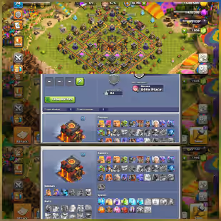 8 Epic Equipment ||Th10 Full Maxed With Black Smith Almost Max||Loaded Magic Items||Free Nc|Painter Scenary||1500 Gems - Image 1