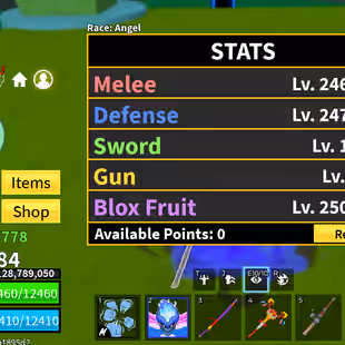 Lvl 2484 Blox Fruits Acc | 7 PERMS Leopard Dough Portal Spirit Buddha Magma | DRAGON TOKEN | Dark Blade Shark An - Image 1