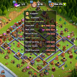 TH 16 MAX! FB [26] - GG-SB-EB-RS [23]! 13X EPIC EQUIPMENT! DUKE MAX! 1100 MEDEL! NC AVAILBLE! 6 BUILDER! DEFENSE MAX! - Image 1