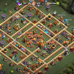  TH16 Almost Max || XP 162 || Heroes 88-95-46-61-37-3 || High Level Equipments || Stacked Items || Nc 500 Gems  - Image 1