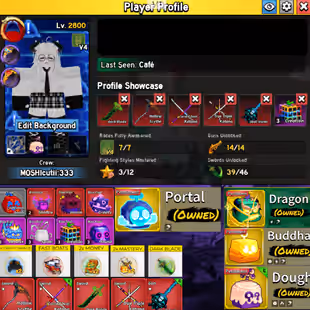 MAX LEVEL | HAVE PERMANENT DRAGON + BUDDHA + DOUGH + PORTAL | 7/7 RACES FULLY AWAKENED | 5/6 GAME PASS - Image 1