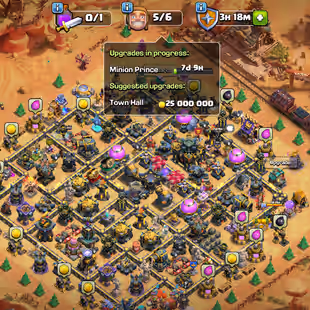 🔥[ TH-17 FULL MAX ]🔥SB-MT-FA-RS-EB [MAX] | AF [26] | GG-RD [23] | MAX DEFENCES - TROOPS - WALLS - HEROS | RENAME AVAIL - Image 1