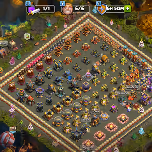 🔥BLACK DEFENCE-17EPICS[SB-HT-FB-EB-RS-MAX]🚨BEST TH17-17SKINS-SCENERY!!GOOD HERO[80-82-60-65-41-10]STRONG TROOPS-BEST D - Image 1
