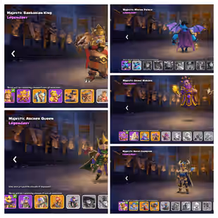 🔥[RARE TH17 5xMajestic Legendary Hero Skin ]4Max Heroe | 17 MaxEquipment15xEpic | Max Base Except Walls | 700 CWL Medal - Image 1