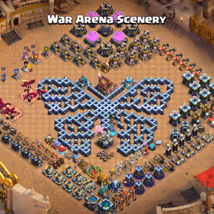 🌺RARE WAR ARENA SCENERY🌺8 EPIC MAX 435 STARRY ORE | TH 13 FULL MAX | 5X HERO MAX | NC-FREE | HELPER HUT MAX | XP-135 - Image 1