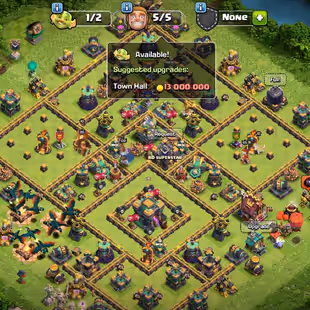 TH14 Max | Level 173 | BK 85 | AQ 85 | GW 60 | RC 30 | MP 60 | Gems 1436 | INSTANT DELIVERY - Image 1