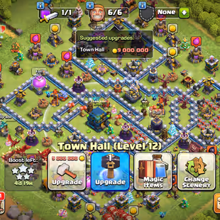 TH12 FULL MAX:-5037GEMS:-1365CWL MADELS:-FULLY MAGICITMS:-5X HERO SKIN:-HIGH EQUIPMENT:-CHEAP-BEST DEAL - Image 1