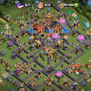 🔥TH 18 ALMOST MAX🔥60 PERCENT DISCOUNT SHOP-XP 224-[ 14 EPIC EQUIPMENT ALMOST MAX-NC 500-WALLS DEFENSE MAX-GOOD TROPS - Image 1