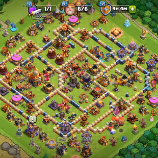 🔥TH-16 NEARLY MAX XP-254 💎 2 HEROS MAX | 4800 WAR STAR | LEAGUE QUEEN | (SB-MAX) (FA-26) (FB-24) | INSTANT DELIVERY - Image 1