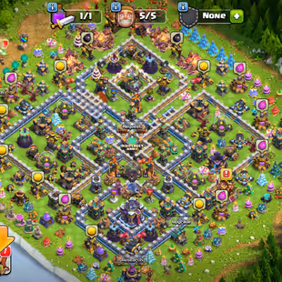 🔥16K GEMS LOADED-1000 CWL TOKENS🔥XP 190!TH-15!HERO:64-75-49-54-30!NC YES! STRONG DEFENCE! GOOD TROOPS!BEST DEAL - Image 1