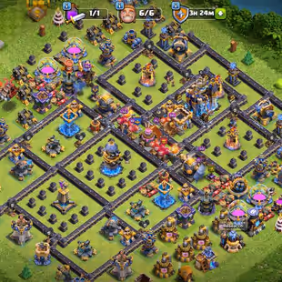 Th18 Near Max || XP 251 || Heroes 110-110-91-85-55-25 || 2572 War Stars || Good Epic Equipments || Builder Base Max  - Image 1