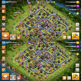 🔥TH-17 NEAR MAX🔥XP-228! 14X EPIC EQUIPMENTS! ALMOST MAX DEFENSE! HEROES:-77-82-52-62-41-5! NICE TROOPS! BEST DEAL - Image 1