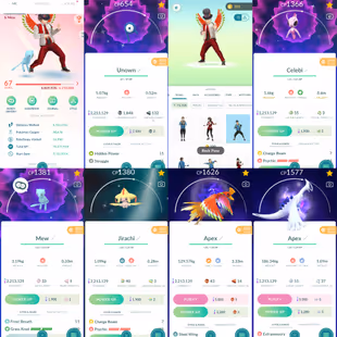 1839Level 67 2016. Shadow Apex Ho-Oh Shadow Apex Lugia Shiny Mew Shiny Pikachu Libre (traded) Shiny Celebi Shiny Jirachi - Image 2