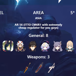 R286-ASIA-AR56-Dehya-Tighnari-Arataki-Zhongli-Qiqi-Keqing-Jeans-Diluc-Weapon: 3 - Image 2