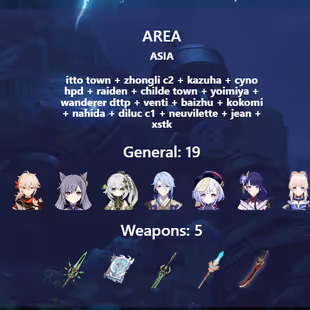 R313-ASIA-AR57-Aloy-Arataki-Baizhu-Diluc-Kazuha-Keqing-Nahida-Kamisato-Qiqi-Raiden-Kokomi-Childe-Venti-Yoimiya-Zhongli - Image 2