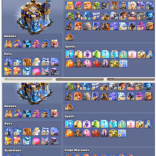 🔥Helper Hut Max🔥Th18 Wall Maxed With 3 Leauge Skins||14 Epic Max||931 Cwl Medals||Desert Night Scenery||Exp-2 - Image 2
