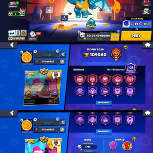 109k TROPHIES | OLD RARE | 93 MAX POWER BRAWLER | 101 BRAWLER UNLOCK | 68 HYPERCHARGE | 437 SKIN | RENAME AVAILABLE - Image 2
