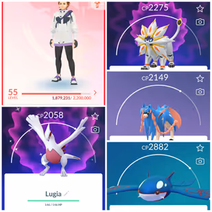 Lvl 50 [Solgaleo/Lunala] | 46 Legendary | Kyogre | Zacian | Lugia | Ho-Oh | Regidrago | Regieleki | Valor | 950 - Image 1