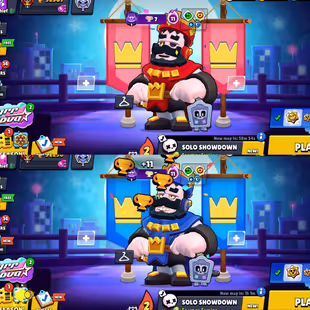 RARE BOTH RAD AND BLUE KING FRANK-43 LEGENDARY SKIN-97 MAX BRAWLER-480X SKIN-METORIC FAME 3-TROPHY 92.5K - Image 1
