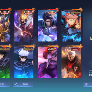 M351|LVL99|132HEROES|457SKIN|MEGACOLLECTORIII|3LEGEND|3JUJUTSUKAISEN|6KOF|2STARWARS|LANCELOTKINSHIN|3TRANSFORMERS|LEGEND - Image 1