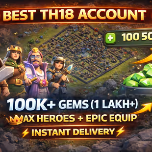 🎯100K GEMS  TH18 MAXED [LIMITED OFFER]💯 LEGENDARY | ULTRA STACKED | HIGH HEROES |EPIC EQUIPMENT INSTANT DELIVERY  - Image 2
